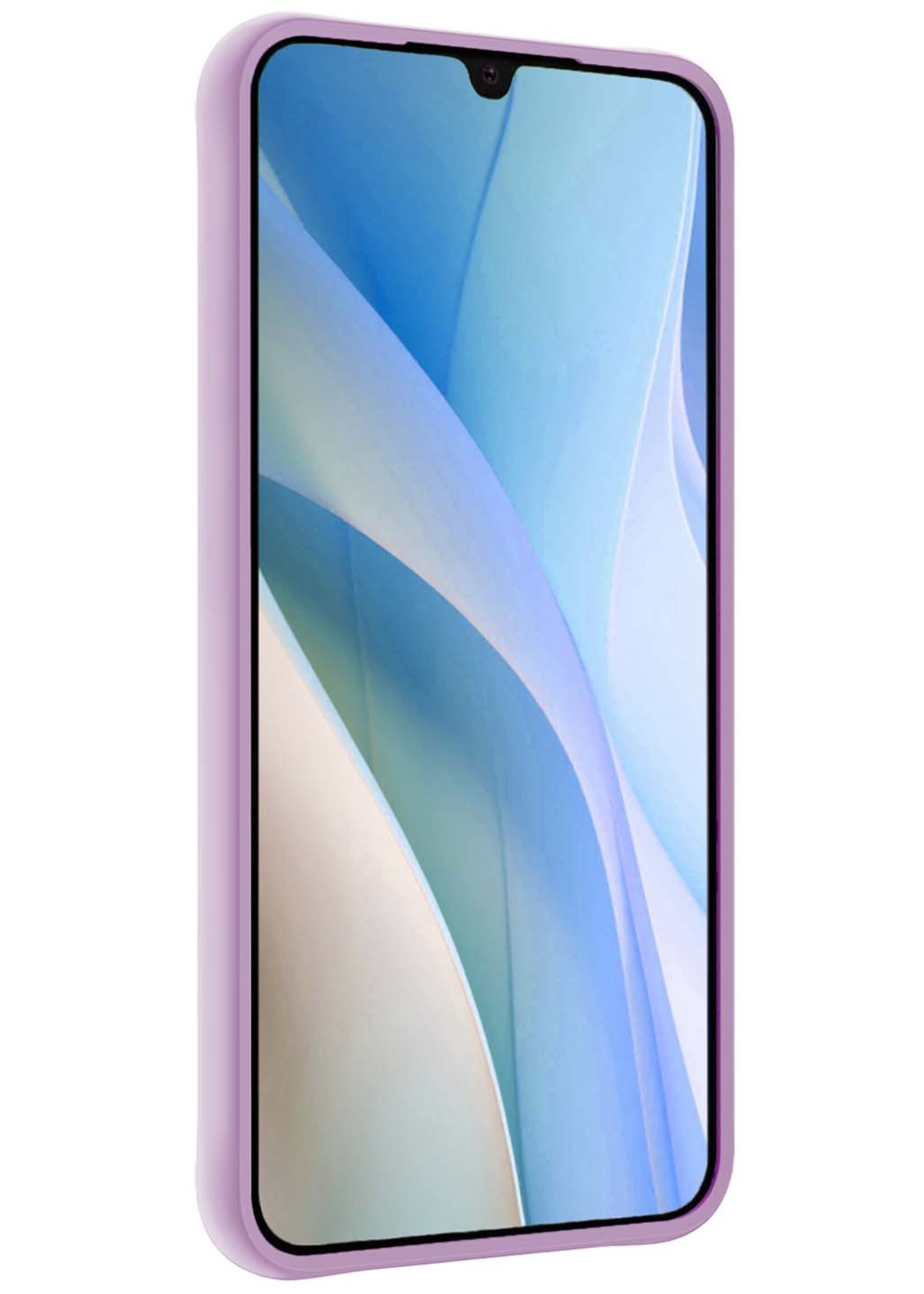 BTH Hoesje Geschikt voor Samsung A15 Hoesje Siliconen Case Hoes - Hoes Geschikt voor Samsung Galaxy A15 Hoes Cover Case - Lila