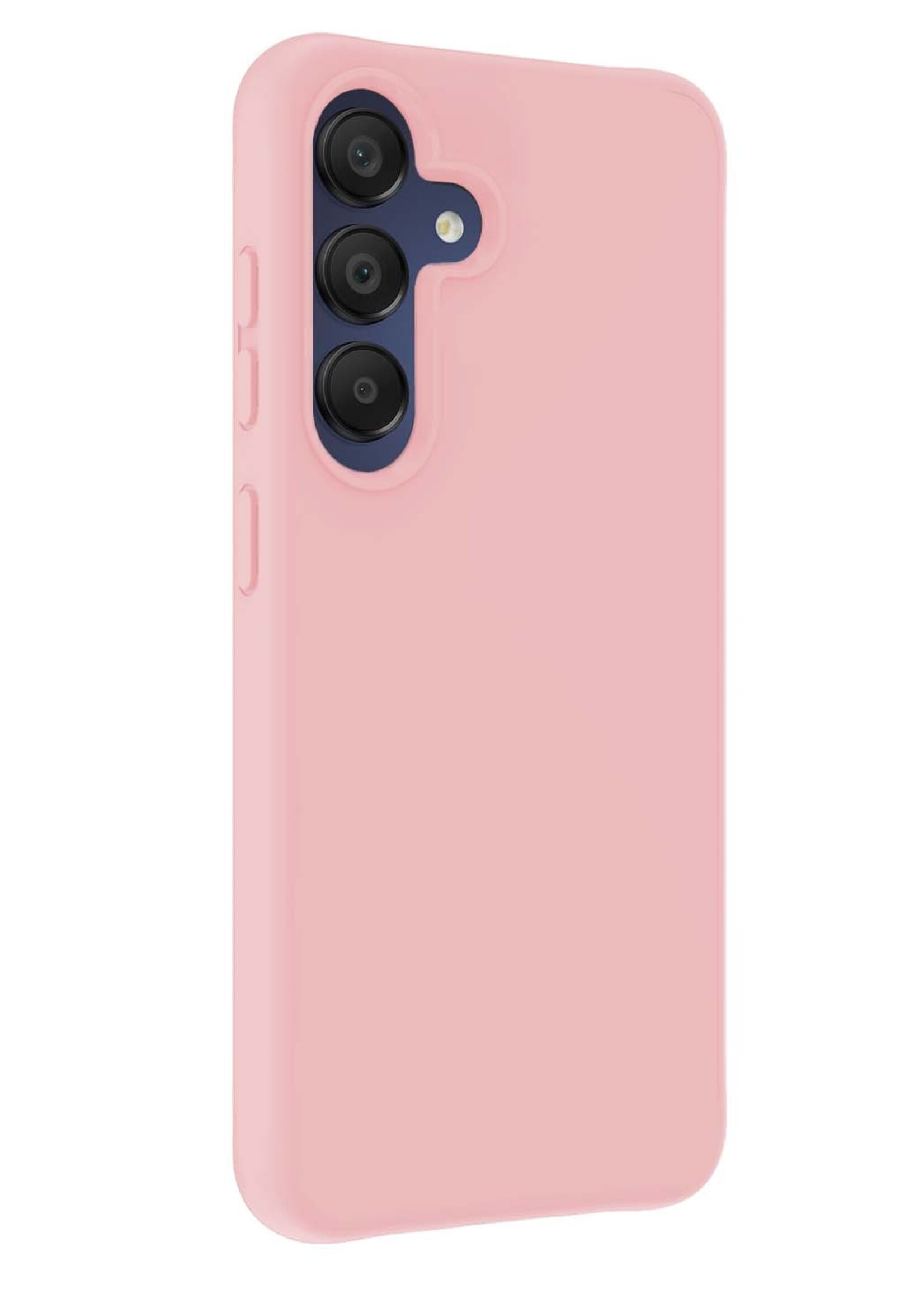 BTH Hoesje Geschikt voor Samsung A15 Hoesje Siliconen Case Hoes - Hoes Geschikt voor Samsung Galaxy A15 Hoes Cover Case - Lichtroze