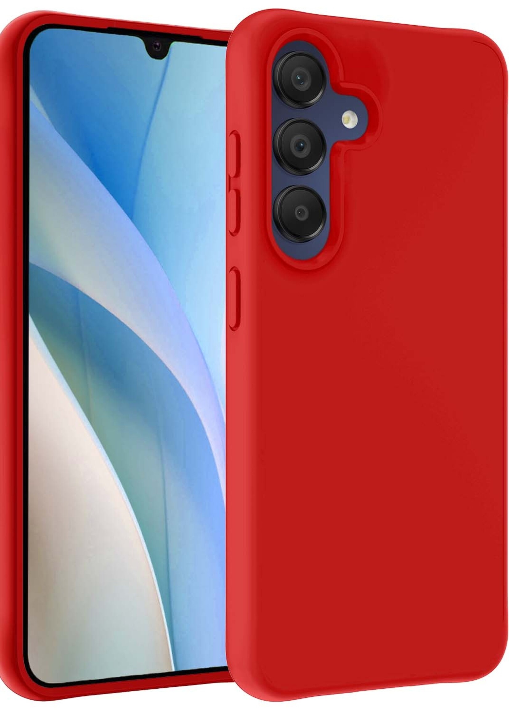 BTH Hoesje Geschikt voor Samsung A15 Hoesje Siliconen Case Hoes - Hoes Geschikt voor Samsung Galaxy A15 Hoes Cover Case - Rood