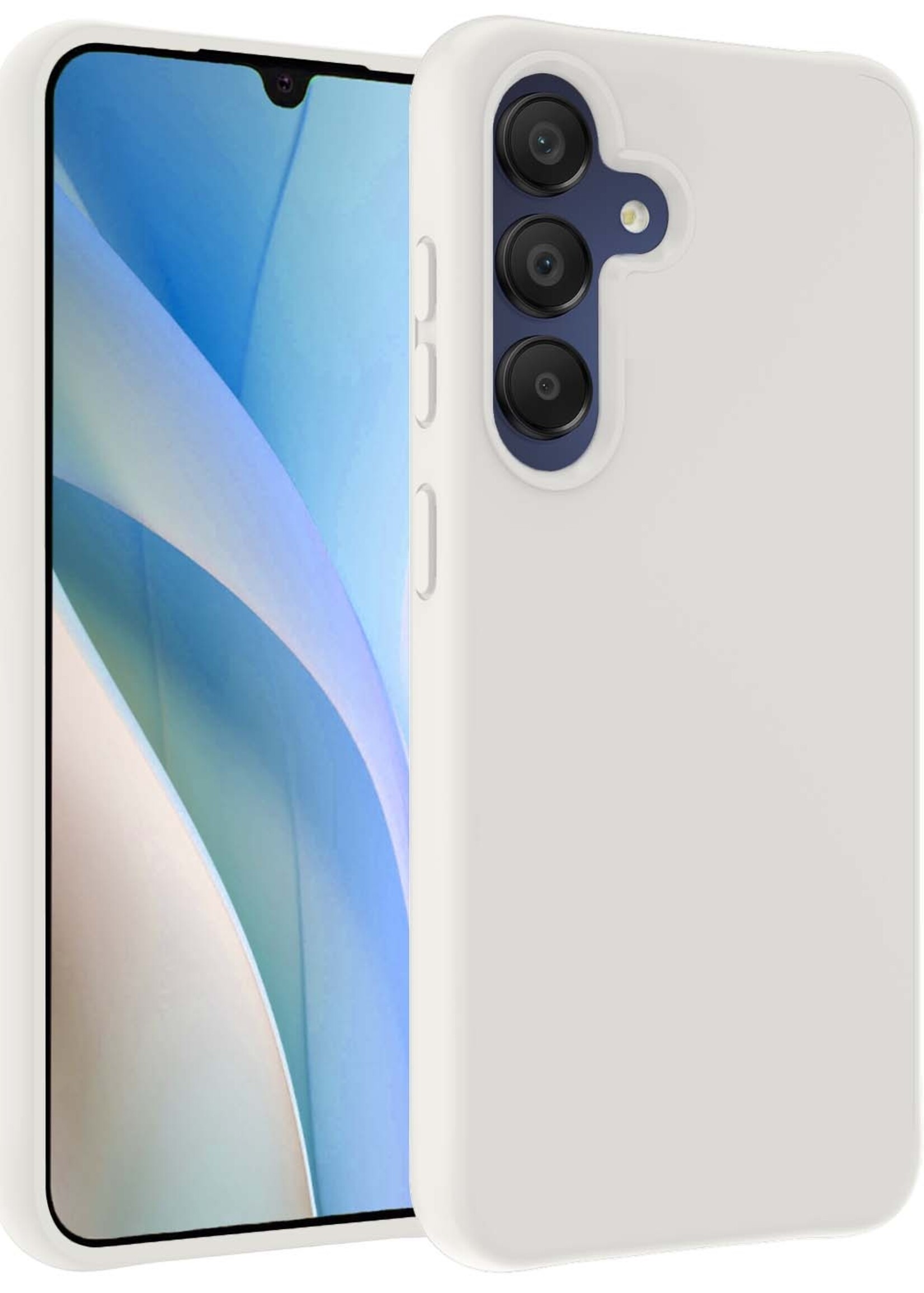 BTH Hoesje Geschikt voor Samsung A15 Hoesje Siliconen Case Hoes - Hoes Geschikt voor Samsung Galaxy A15 Hoes Cover Case - Wit