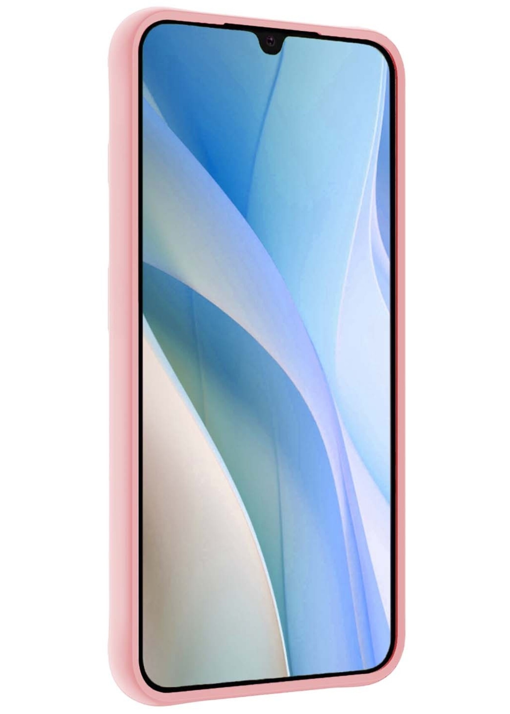 BTH Hoesje Geschikt voor Samsung A15 Hoesje Siliconen Case Hoes - Hoes Geschikt voor Samsung Galaxy A15 Hoes Cover Case - Lichtroze - 2 PACK