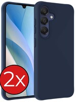 BTH BTH Samsung Galaxy A15 Hoesje Siliconen - Donkerblauw - 2 PACK