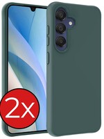 BTH BTH Samsung Galaxy A15 Hoesje Siliconen - Donkergroen - 2 PACK