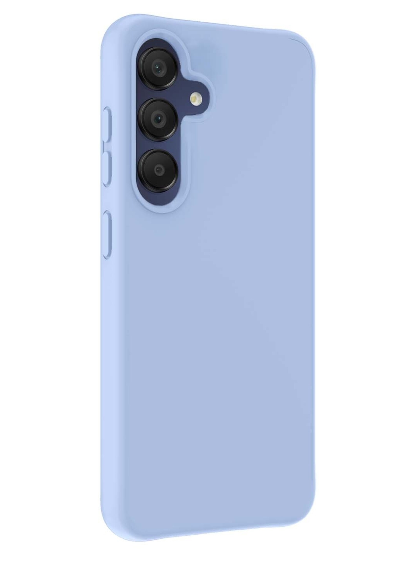 BTH Hoesje Geschikt voor Samsung A15 Hoesje Siliconen Case Hoes Met Screenprotector - Hoes Geschikt voor Samsung Galaxy A15 Hoes Cover Case - Lichtblauw