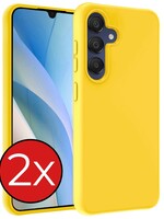 BTH BTH Samsung Galaxy A15 Hoesje Siliconen - Geel - 2 PACK