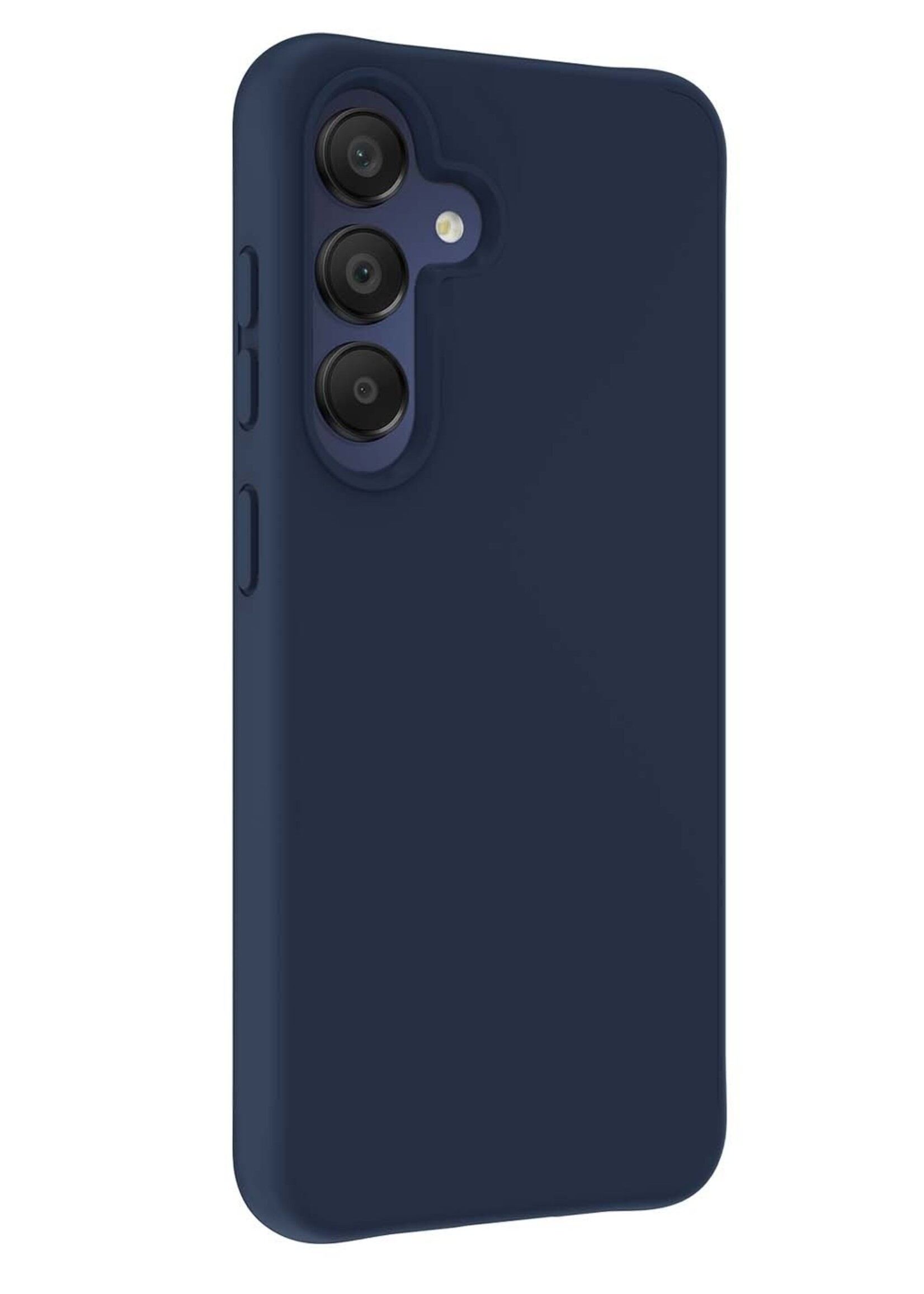 BTH Hoesje Geschikt voor Samsung A15 Hoesje Siliconen Case Hoes Met 2x Screenprotector - Hoes Geschikt voor Samsung Galaxy A15 Hoes Cover Case - Donkerblauw