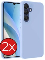 BTH BTH Samsung Galaxy A15 Hoesje Siliconen - Lichtblauw - 2 PACK