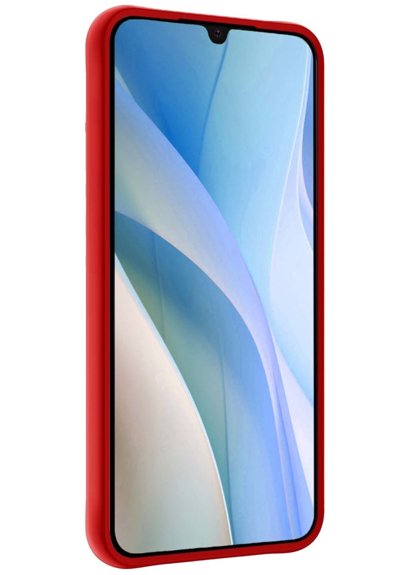 BTH Hoesje Geschikt voor Samsung A15 Hoesje Siliconen Case Hoes Met 2x Screenprotector - Hoes Geschikt voor Samsung Galaxy A15 Hoes Cover Case - Rood