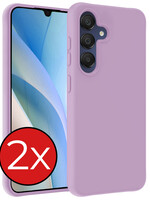 BTH BTH Samsung Galaxy A15 Hoesje Siliconen - Lila - 2 PACK
