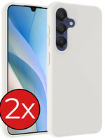 BTH BTH Samsung Galaxy A15 Hoesje Siliconen - Wit - 2 PACK
