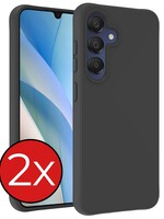BTH BTH Samsung Galaxy A15 Hoesje Siliconen - Zwart - 2 PACK