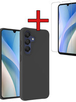 BTH BTH Samsung Galaxy A15 Hoesje Siliconen Met Screenprotector - Zwart