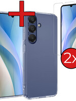 BTH BTH Samsung Galaxy A15 Hoesje Siliconen Met 2x Screenprotector - Transparant