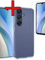 BTH BTH Samsung Galaxy A15 Hoesje Siliconen Met Screenprotector - Transparant