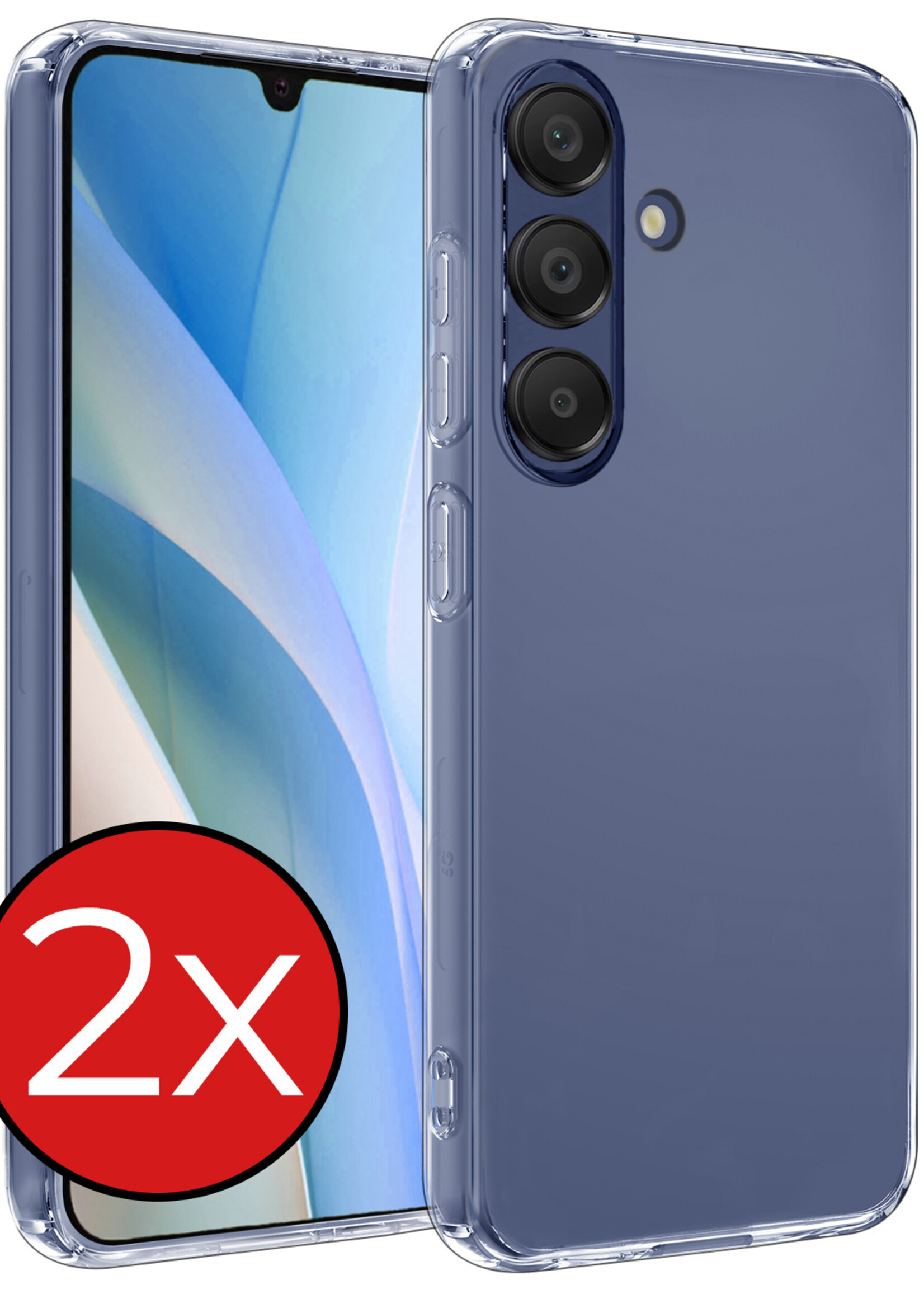 BTH Hoesje Geschikt voor Samsung A15 Hoesje Siliconen Case Hoes - Hoes Geschikt voor Samsung Galaxy A15 Hoes Cover Case - Transparant - 2 PACK