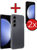 BTH BTH Samsung Galaxy S23 FE Hoesje Siliconen Met 2x Screenprotector - Transparant