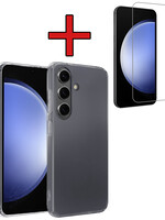 BTH BTH Samsung Galaxy S23 FE Hoesje Siliconen Met Screenprotector - Transparant