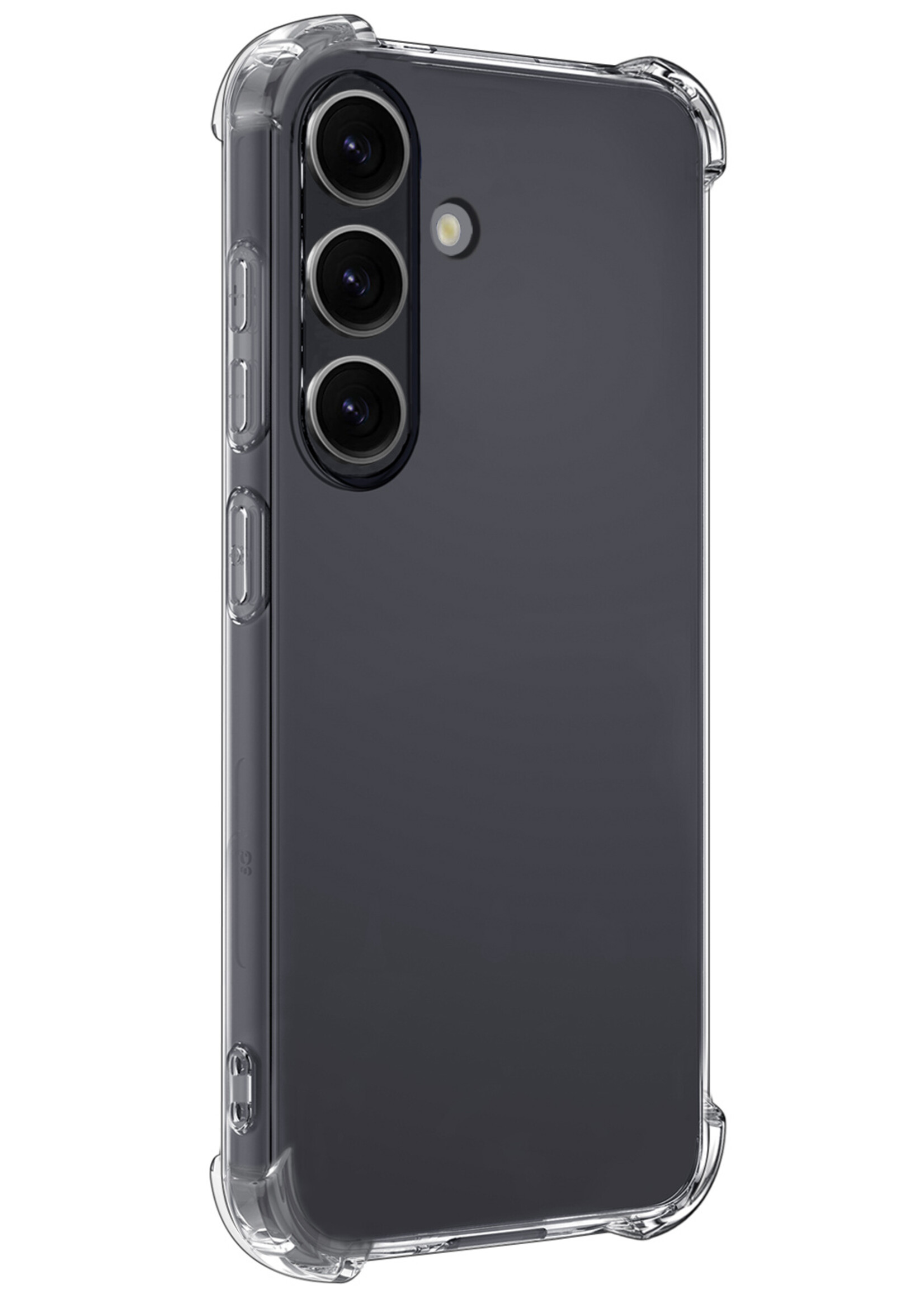 BTH Hoesje Geschikt voor Samsung S24 Plus Hoesje Siliconen Shock Proof Case Hoes - Hoes Geschikt voor Samsung Galaxy S24 Plus Hoes Cover Case Shockproof - Transparant