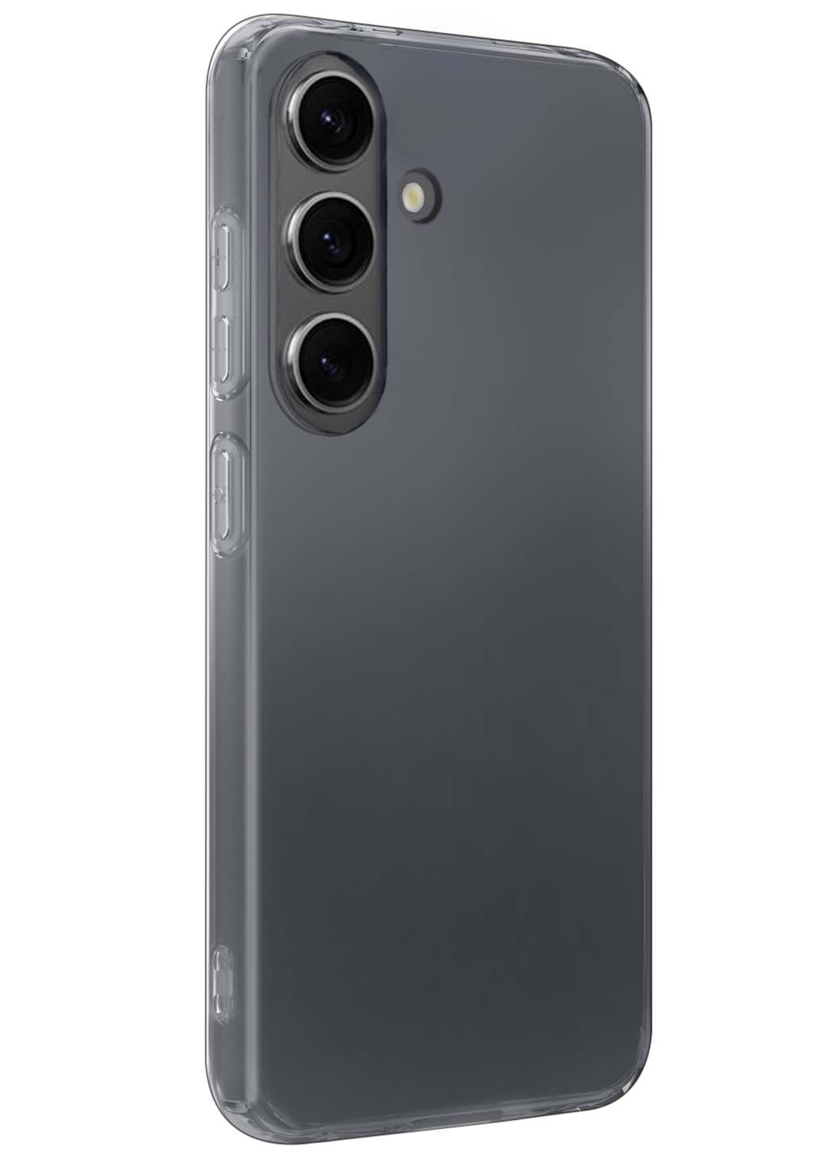 BTH Hoesje Geschikt voor Samsung S24 Plus Hoesje Siliconen Case Hoes Met 2x Screenprotector - Hoes Geschikt voor Samsung Galaxy S24 Plus Hoes Cover Case - Transparant