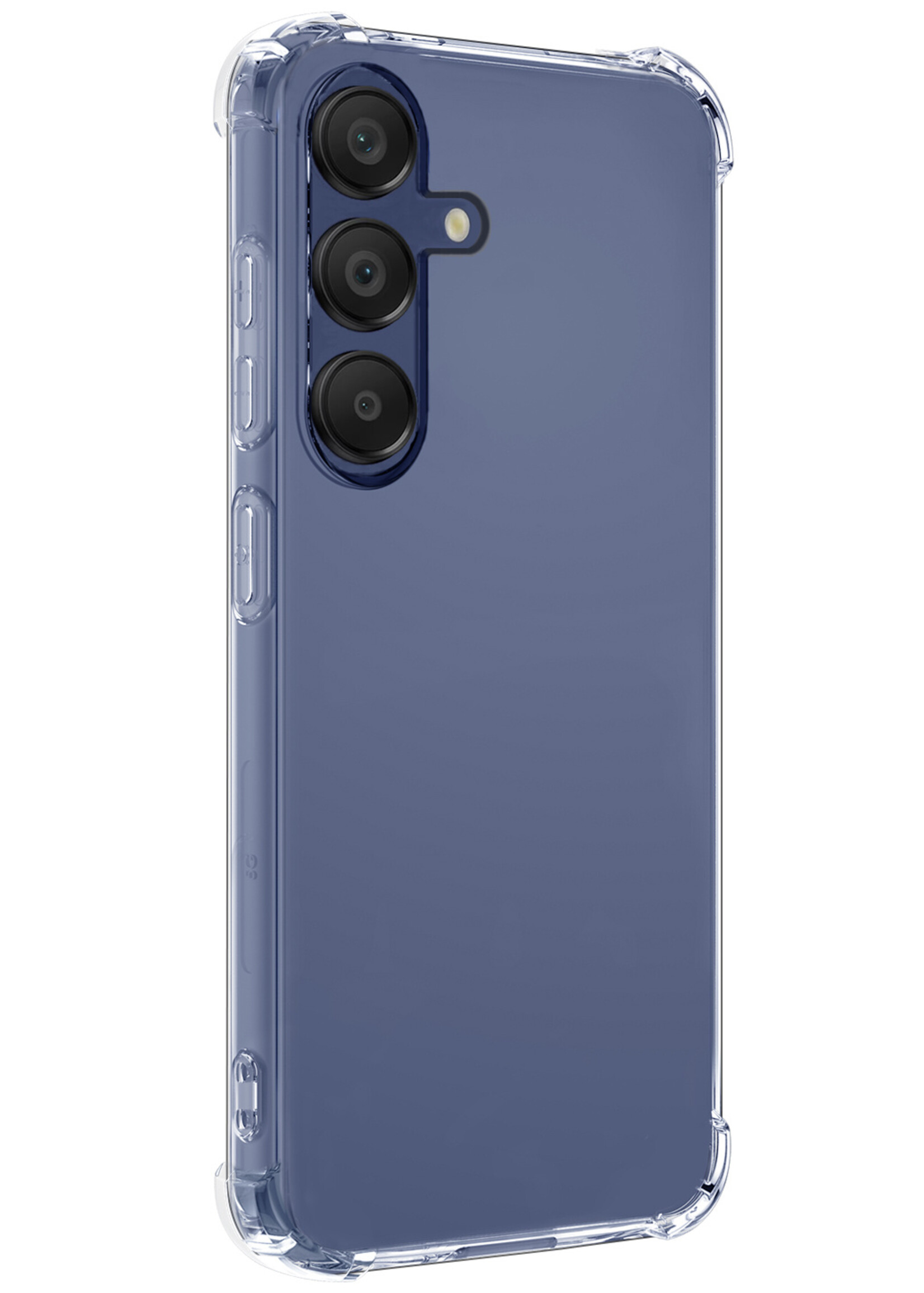 BTH Hoesje Geschikt voor Samsung A15 Hoesje Siliconen Shock Proof Case Hoes Met Screenprotector - Hoes Geschikt voor Samsung Galaxy A15 Hoes Cover Case Shockproof - Transparant