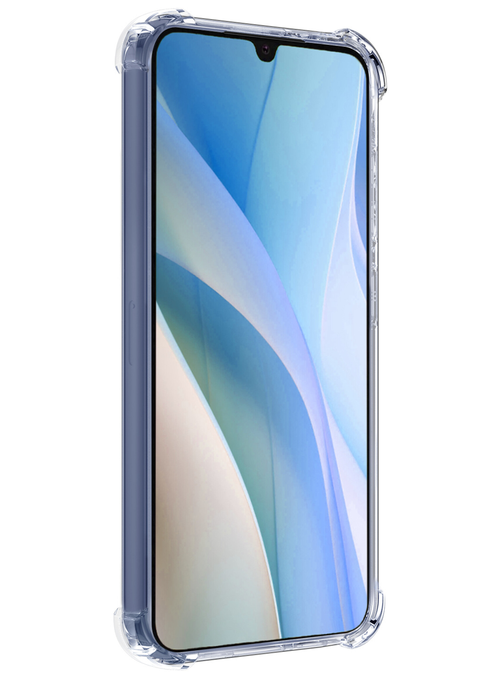 BTH Hoesje Geschikt voor Samsung A15 Hoesje Siliconen Shock Proof Case Hoes Met Screenprotector - Hoes Geschikt voor Samsung Galaxy A15 Hoes Cover Case Shockproof - Transparant
