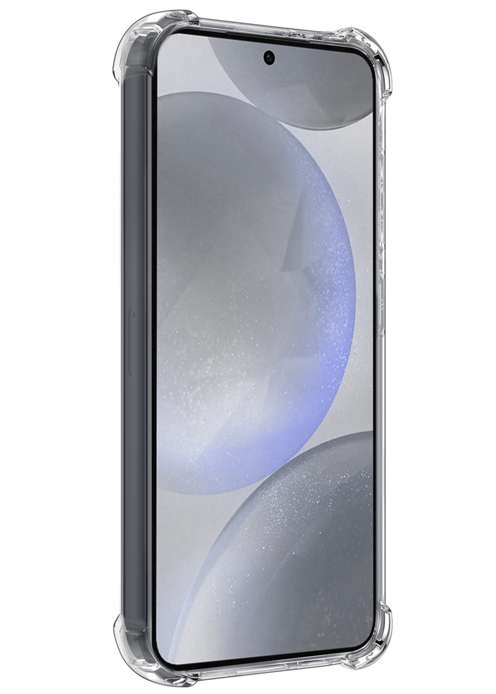 BTH Hoesje Geschikt voor Samsung S24 Hoesje Siliconen Shock Proof Case Hoes Met 2x Screenprotector - Hoes Geschikt voor Samsung Galaxy S24 Hoes Cover Case Shockproof - Transparant