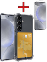 BTH BTH Samsung Galaxy S24 Plus Hoesje Pashouder Met Screenprotector Met Dichte Notch