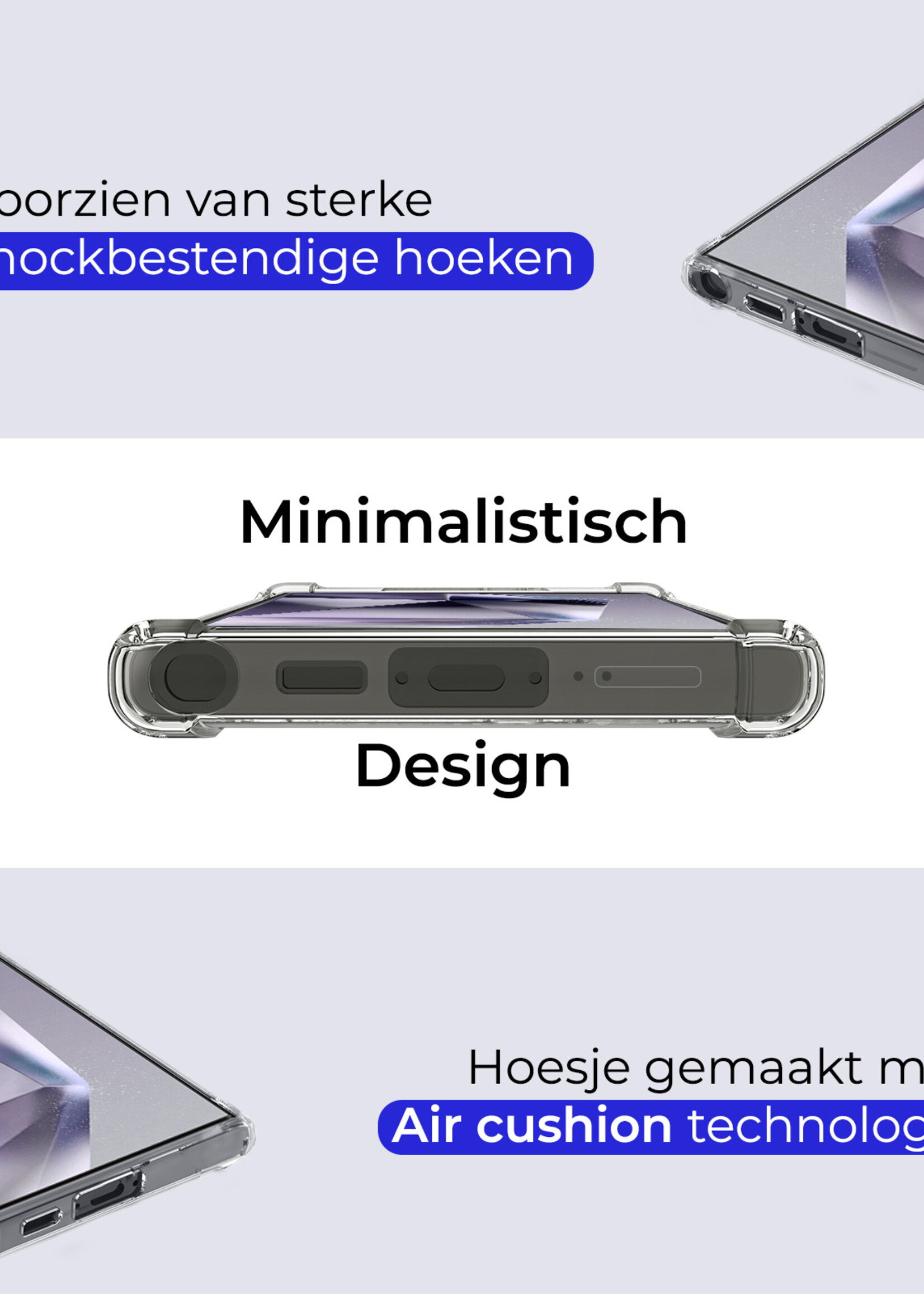 BTH Hoesje Geschikt voor Samsung S24 Ultra Hoesje Met Pasjeshouder Siliconen Case Met Kaarthouder Met 2x Screenprotector - Hoes Geschikt voor Samsung Galaxy S24 Ultra Hoesje Shock Proof Case - Transparant
