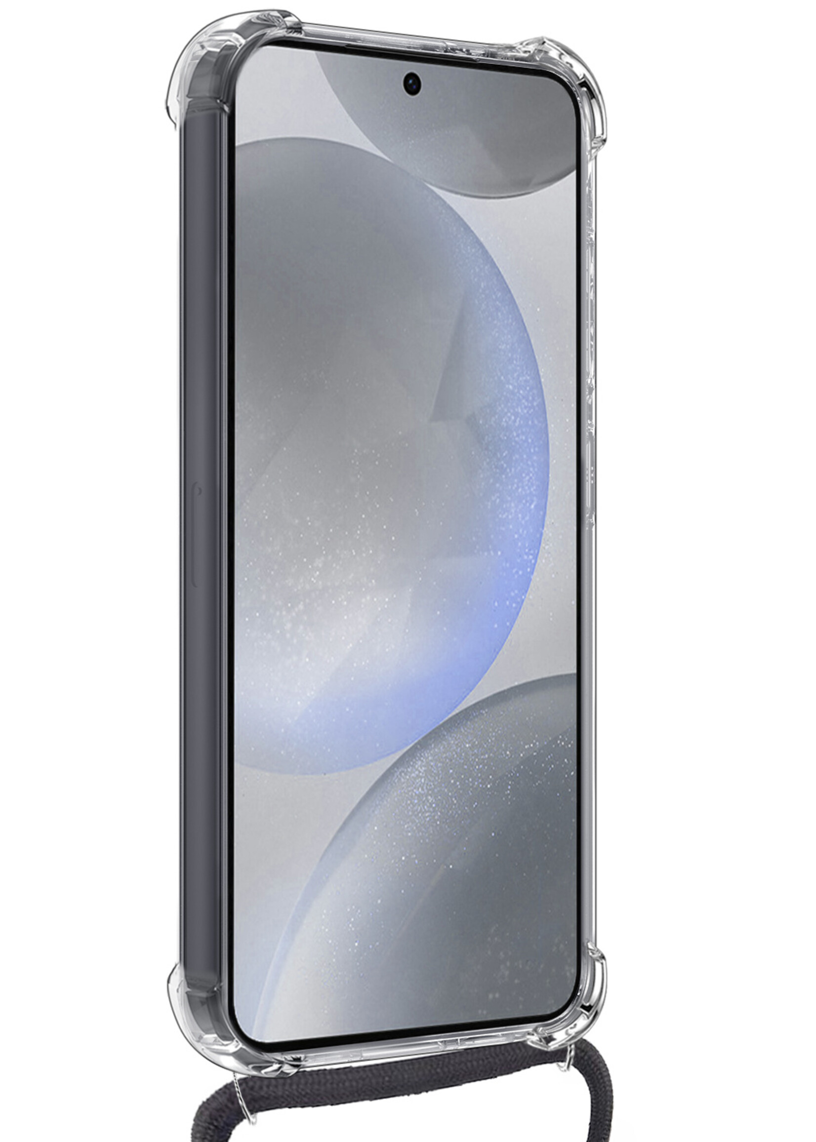 BTH Hoesje Geschikt voor Samsung S24 Plus Hoesje Siliconen Shock Proof Hoesje Met Koord Case Met Telefoonkoord - Hoes Geschikt voor Samsung Galaxy S24 Plus Hoesje Cover Shockproof Met Koord - Transparant