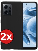 BTH BTH Xiaomi Redmi Note 12 4G Hoesje Siliconen - Zwart - 2 PACK