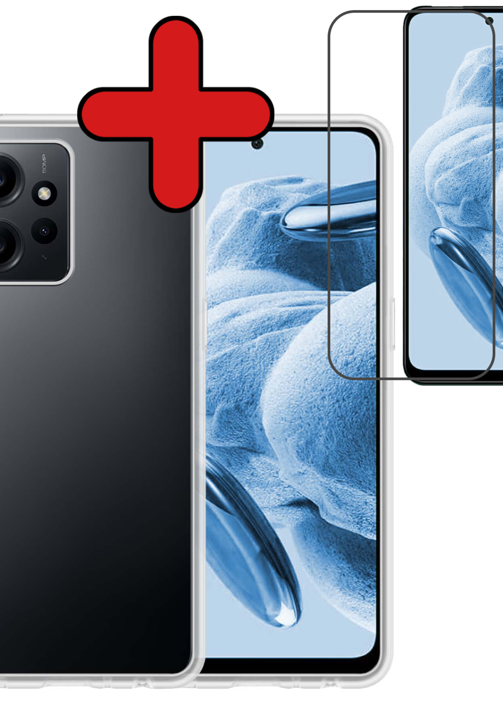 BTH Hoesje Geschikt voor Xiaomi Redmi Note 12 4G Hoesje Siliconen Case Hoes Met Screenprotector - Hoes Geschikt voor Xiaomi Redmi Note 12 4G Hoes Cover Case - Transparant