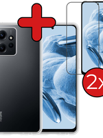 BTH BTH Xiaomi Redmi Note 12 4G Hoesje Siliconen Met 2x Screenprotector - Transparant