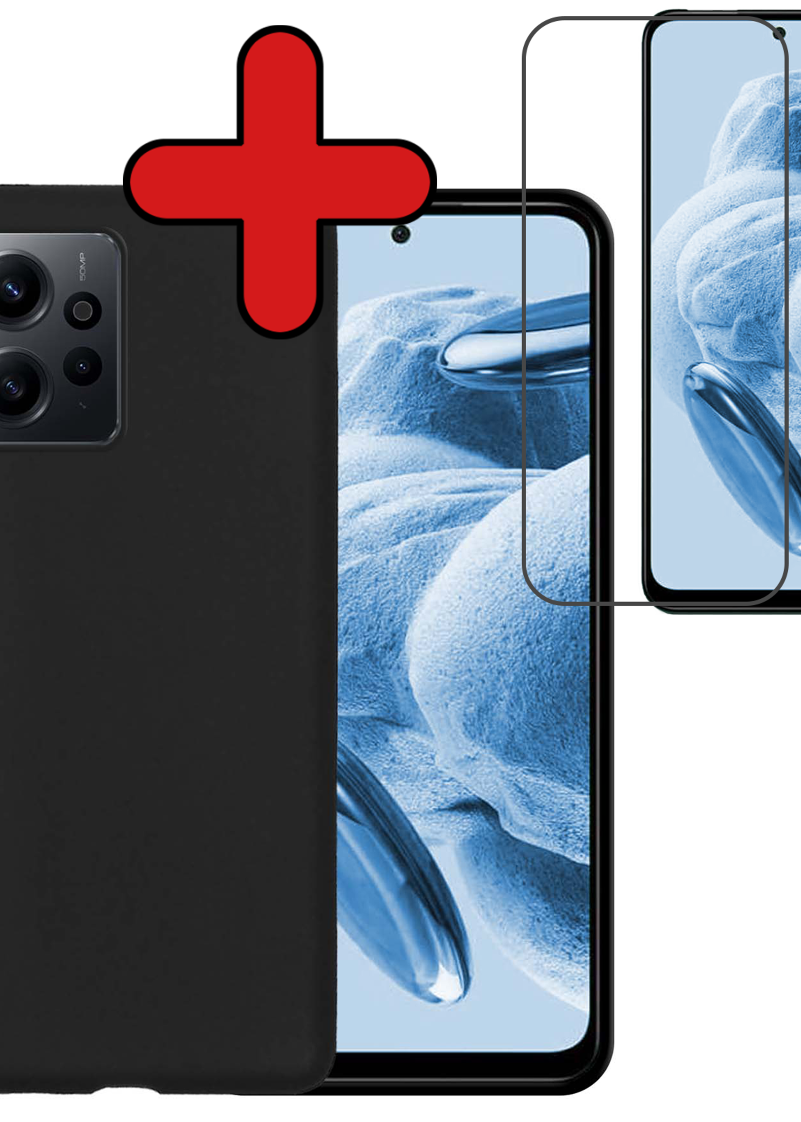 BTH Hoesje Geschikt voor Xiaomi Redmi Note 12 4G Hoesje Siliconen Case Hoes Met Screenprotector - Hoes Geschikt voor Xiaomi Redmi Note 12 4G Hoes Cover Case - Zwart