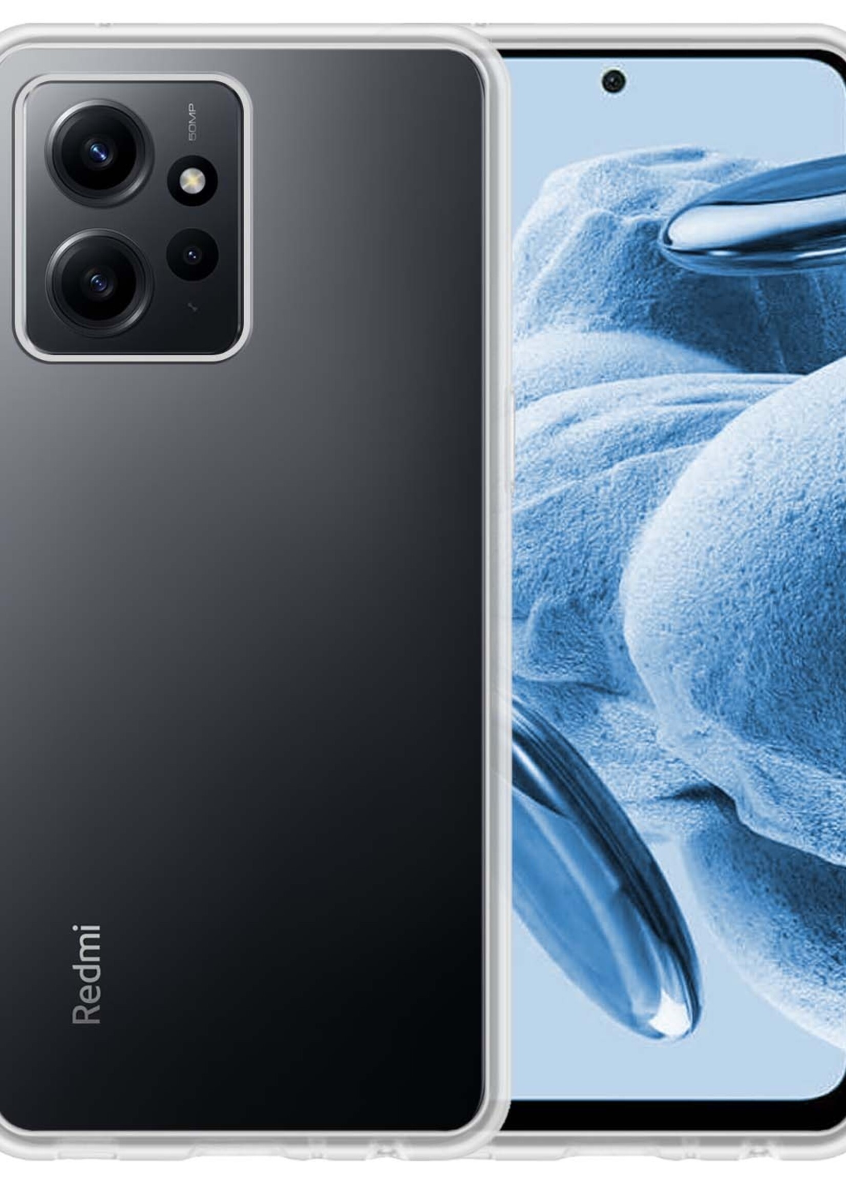 BTH Hoesje Geschikt voor Xiaomi Redmi Note 12 5G Hoesje Siliconen Case Hoes - Hoes Geschikt voor Xiaomi Redmi Note 12 5G Hoes Cover Case - Transparant