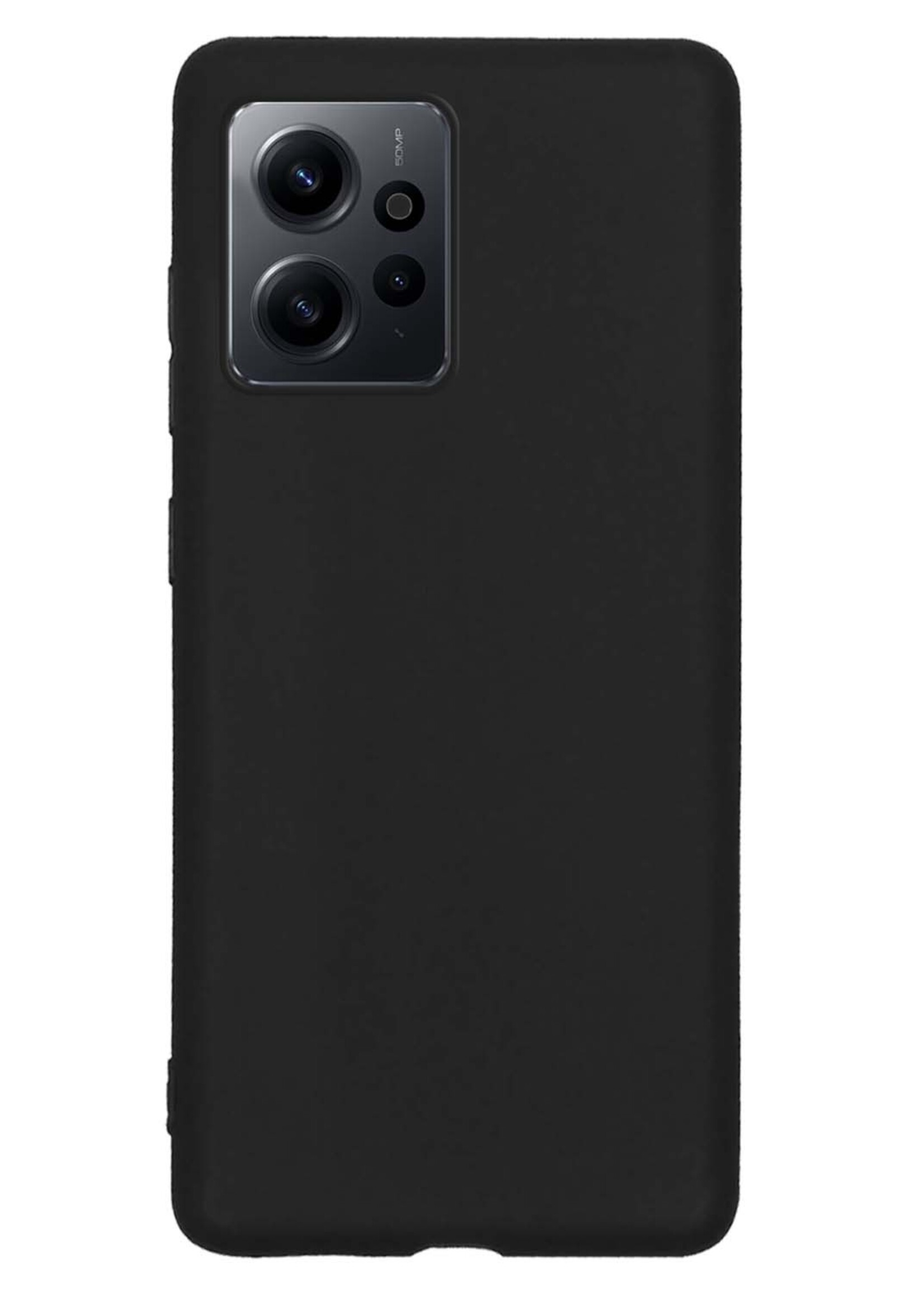BTH Hoesje Geschikt voor Xiaomi Redmi Note 12 5G Hoesje Siliconen Case Hoes Met Screenprotector - Hoes Geschikt voor Xiaomi Redmi Note 12 5G Hoes Cover Case - Zwart