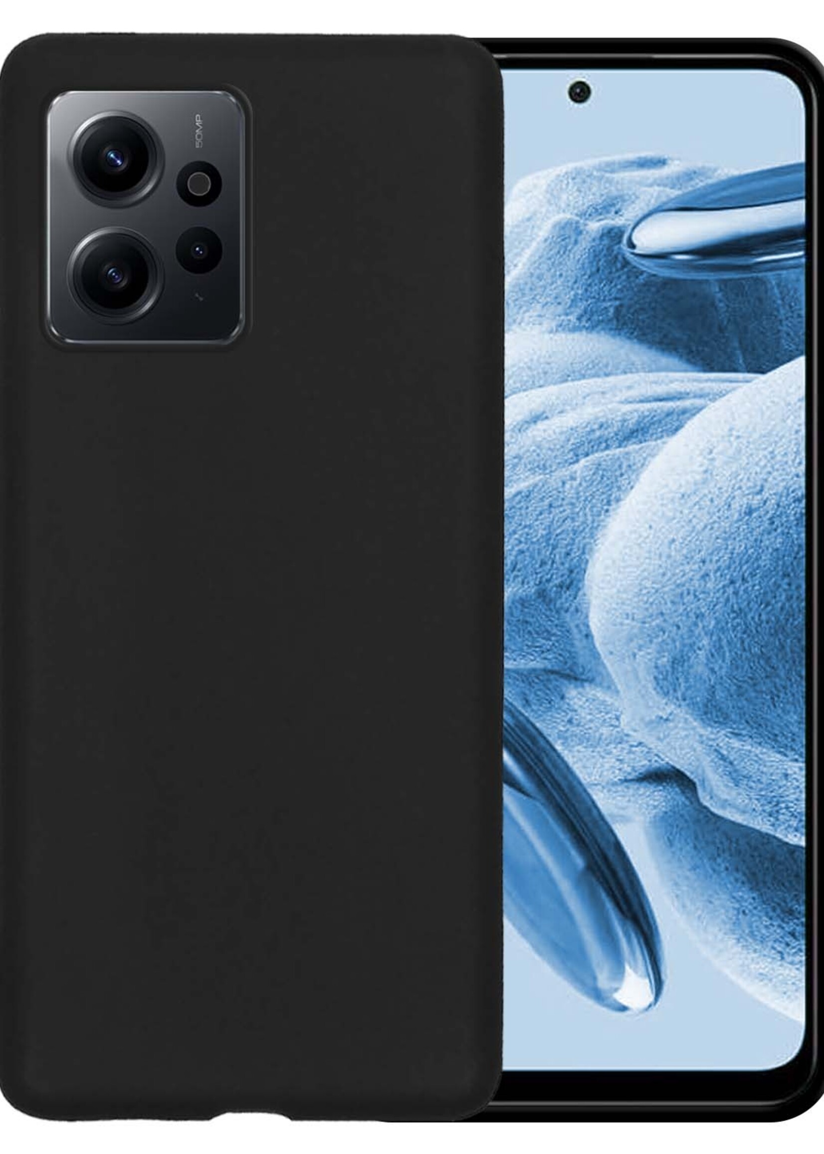 BTH Hoesje Geschikt voor Xiaomi Redmi Note 12 5G Hoesje Siliconen Case Hoes - Hoes Geschikt voor Xiaomi Redmi Note 12 5G Hoes Cover Case - Zwart