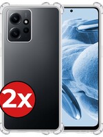 BTH BTH Xiaomi Redmi Note 12 4G Hoesje Shockproof - Transparant - 2 PACK