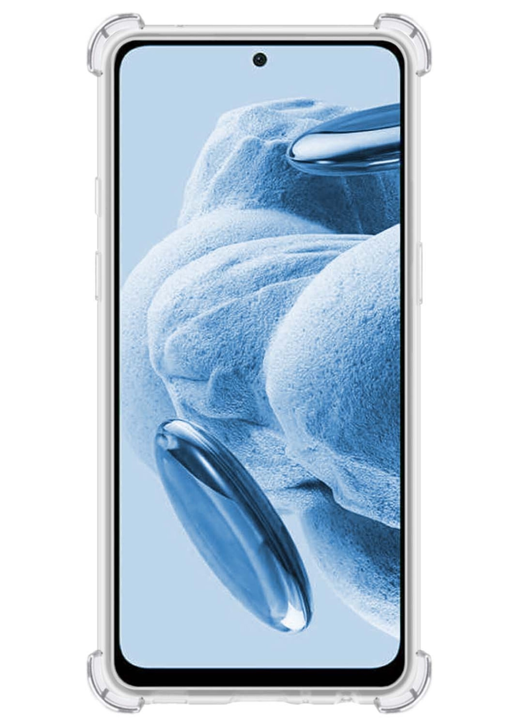 BTH Hoesje Geschikt voor Xiaomi Redmi Note 12 4G Hoesje Siliconen Shock Proof Case Hoes Met Screenprotector - Hoes Geschikt voor Xiaomi Redmi Note 12 4G Hoes Cover Case Shockproof - Transparant