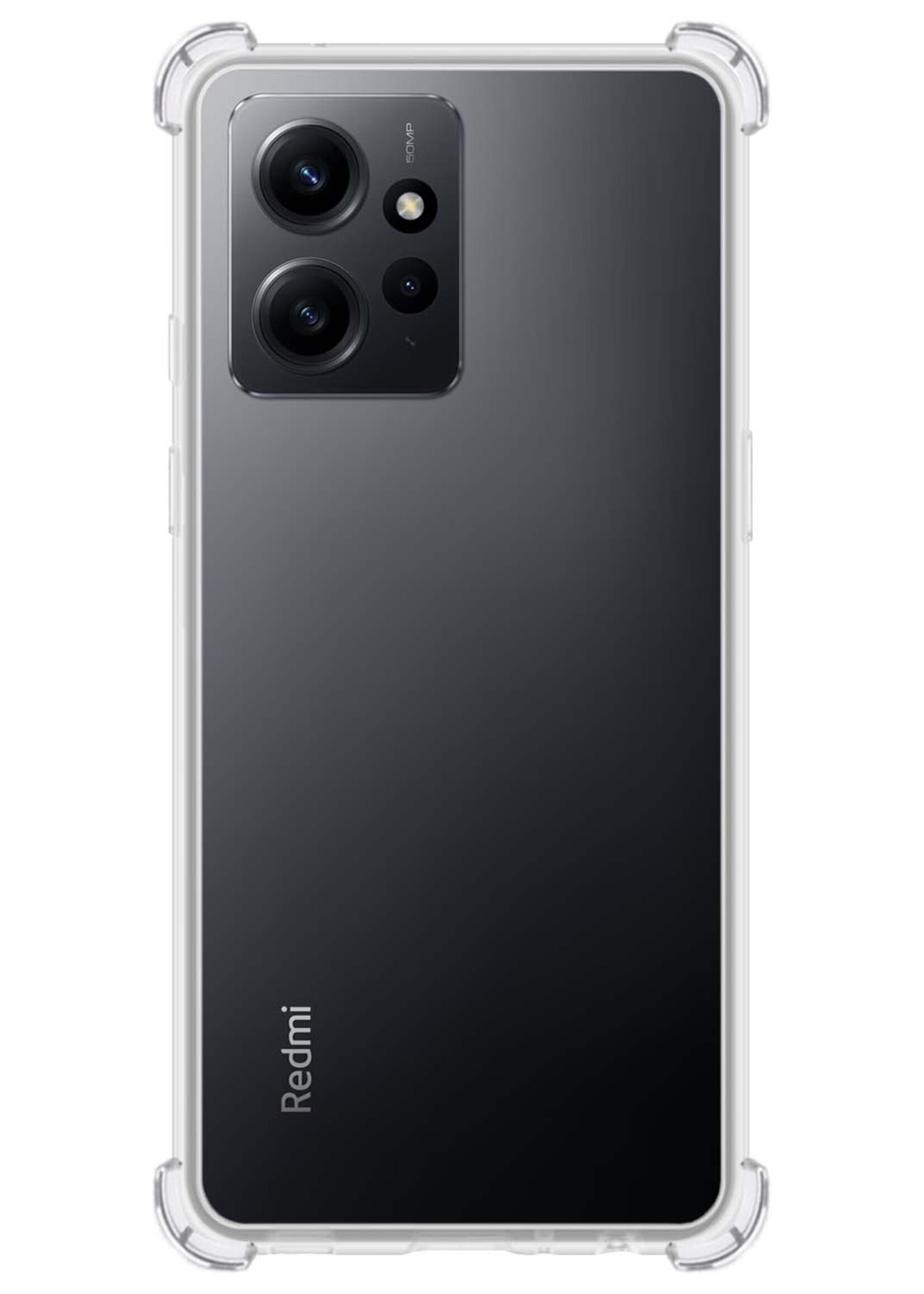 BTH Hoesje Geschikt voor Xiaomi Redmi Note 12 4G Hoesje Siliconen Shock Proof Case Hoes Met 2x Screenprotector - Hoes Geschikt voor Xiaomi Redmi Note 12 4G Hoes Cover Case Shockproof - Transparant