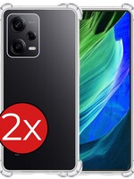 BTH BTH Xiaomi Redmi Note 12 Pro Hoesje Shockproof - Transparant - 2 PACK