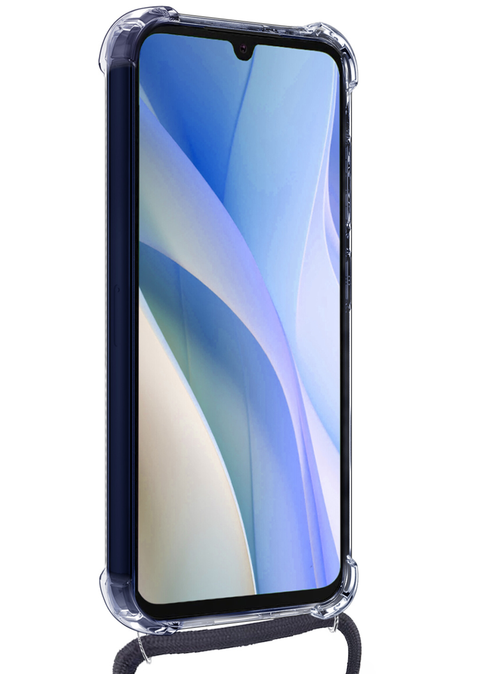 BTH Hoesje Geschikt voor Samsung A15 Hoesje Siliconen Shock Proof Hoesje Met Koord Case Met Telefoonkoord - Hoes Geschikt voor Samsung Galaxy A15 Hoesje Cover Shockproof Met Koord - Transparant
