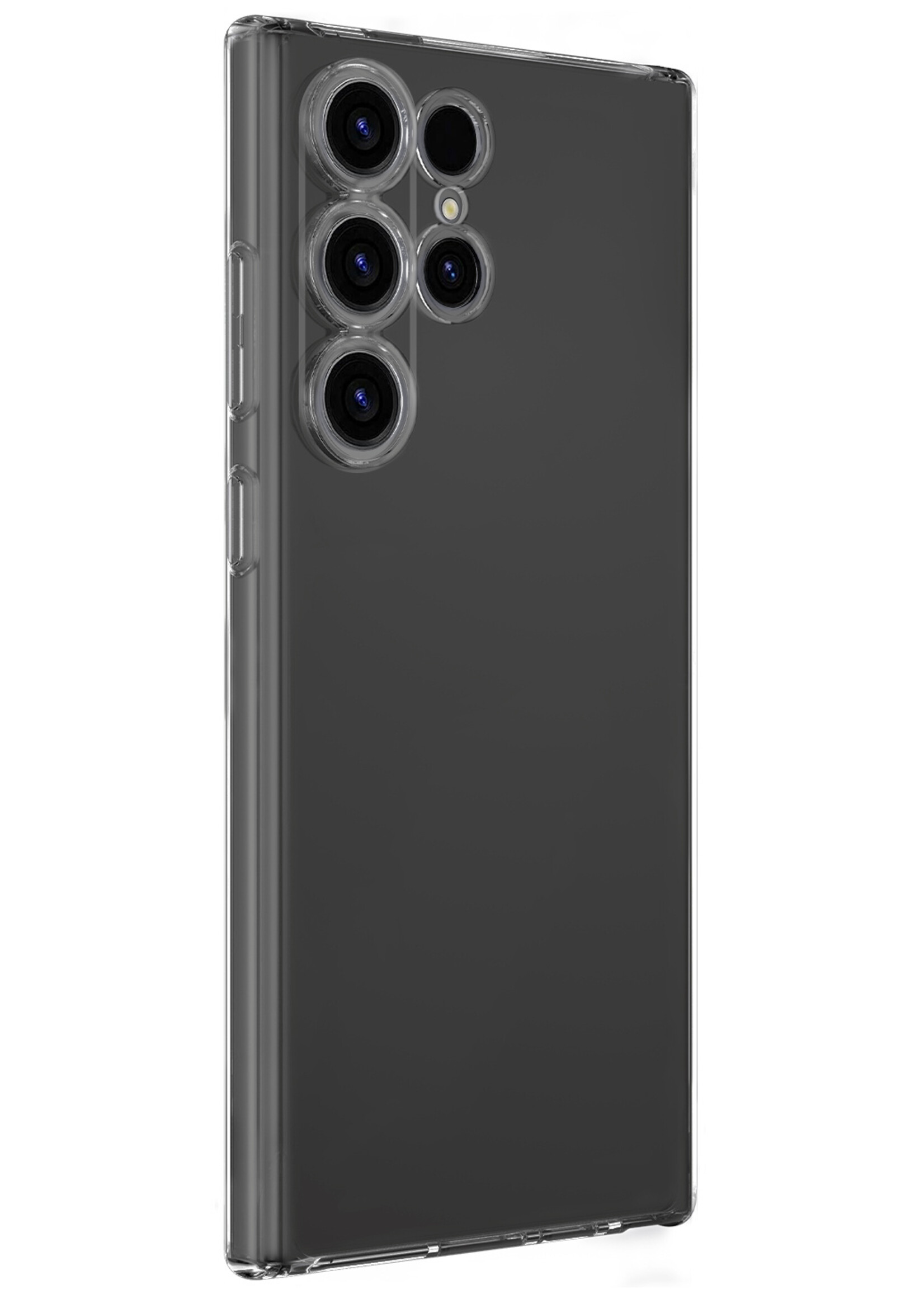BTH Hoesje Geschikt voor Samsung S24 Ultra Hoesje Siliconen Case Hoes Met Screenprotector - Hoes Geschikt voor Samsung Galaxy S24 Ultra Hoes Cover Case - Transparant