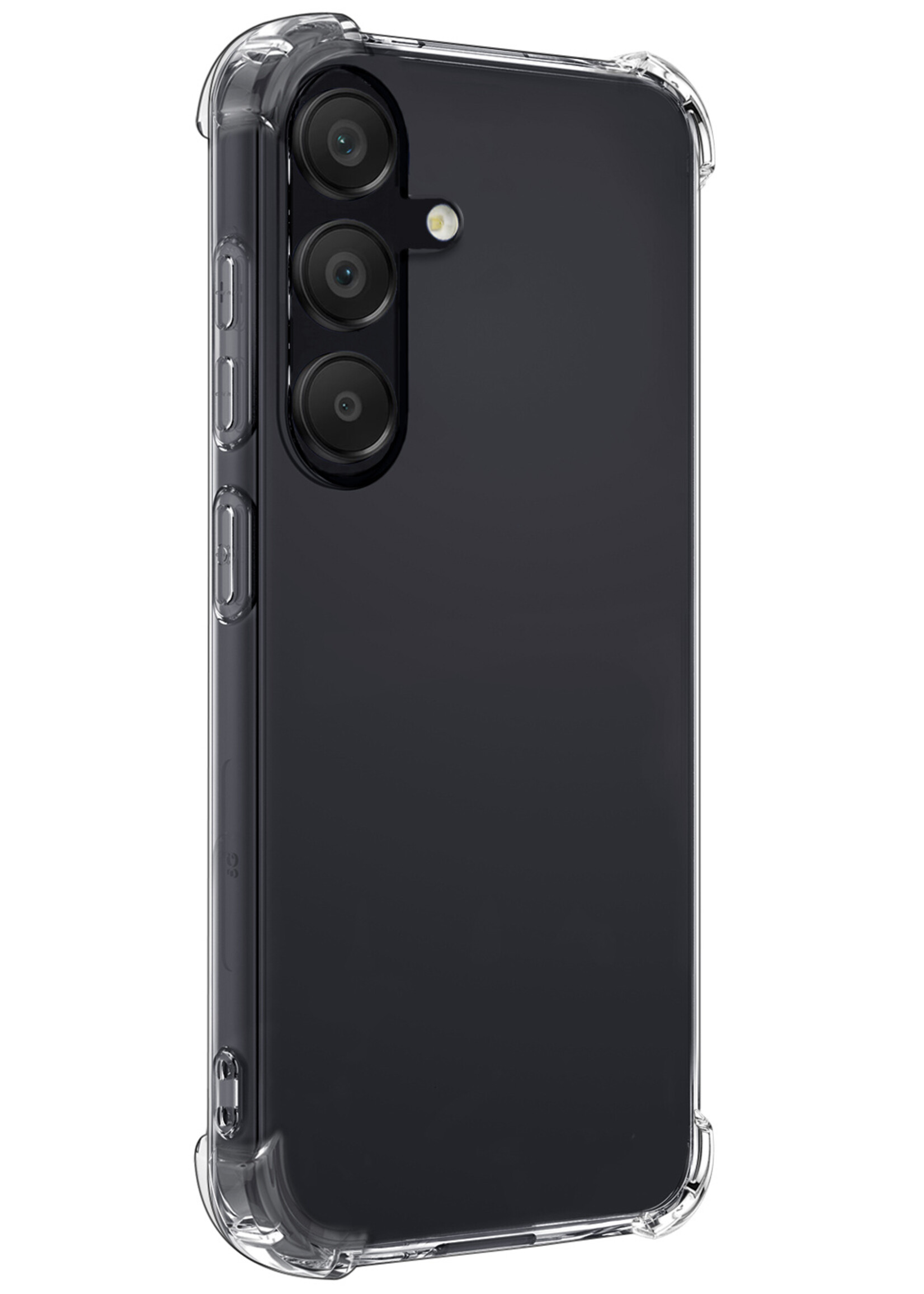 BTH Hoesje Geschikt voor Samsung S23 FE Hoesje Siliconen Shock Proof Case Hoes Met 2x Screenprotector - Hoes Geschikt voor Samsung Galaxy S23 FE Hoes Cover Case Shockproof - Transparant