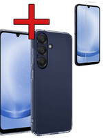 BTH BTH Samsung Galaxy A25 Hoesje Siliconen Met Screenprotector - Transparant