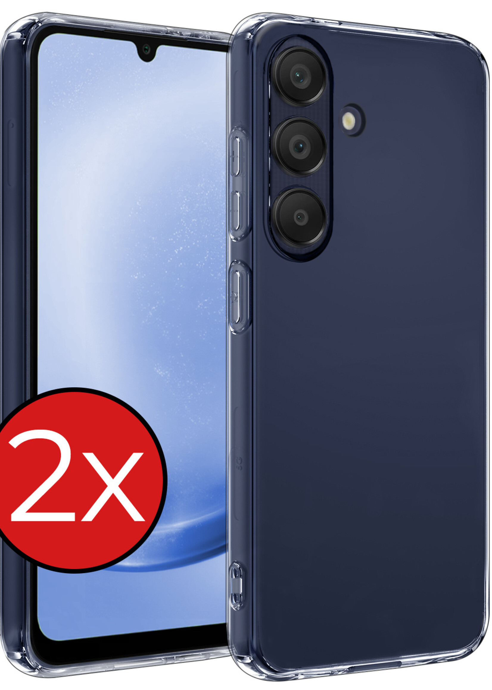 BTH Hoesje Geschikt voor Samsung A25 Hoesje Siliconen Case Hoes - Hoes Geschikt voor Samsung Galaxy A25 Hoes Cover Case - Transparant - 2 PACK
