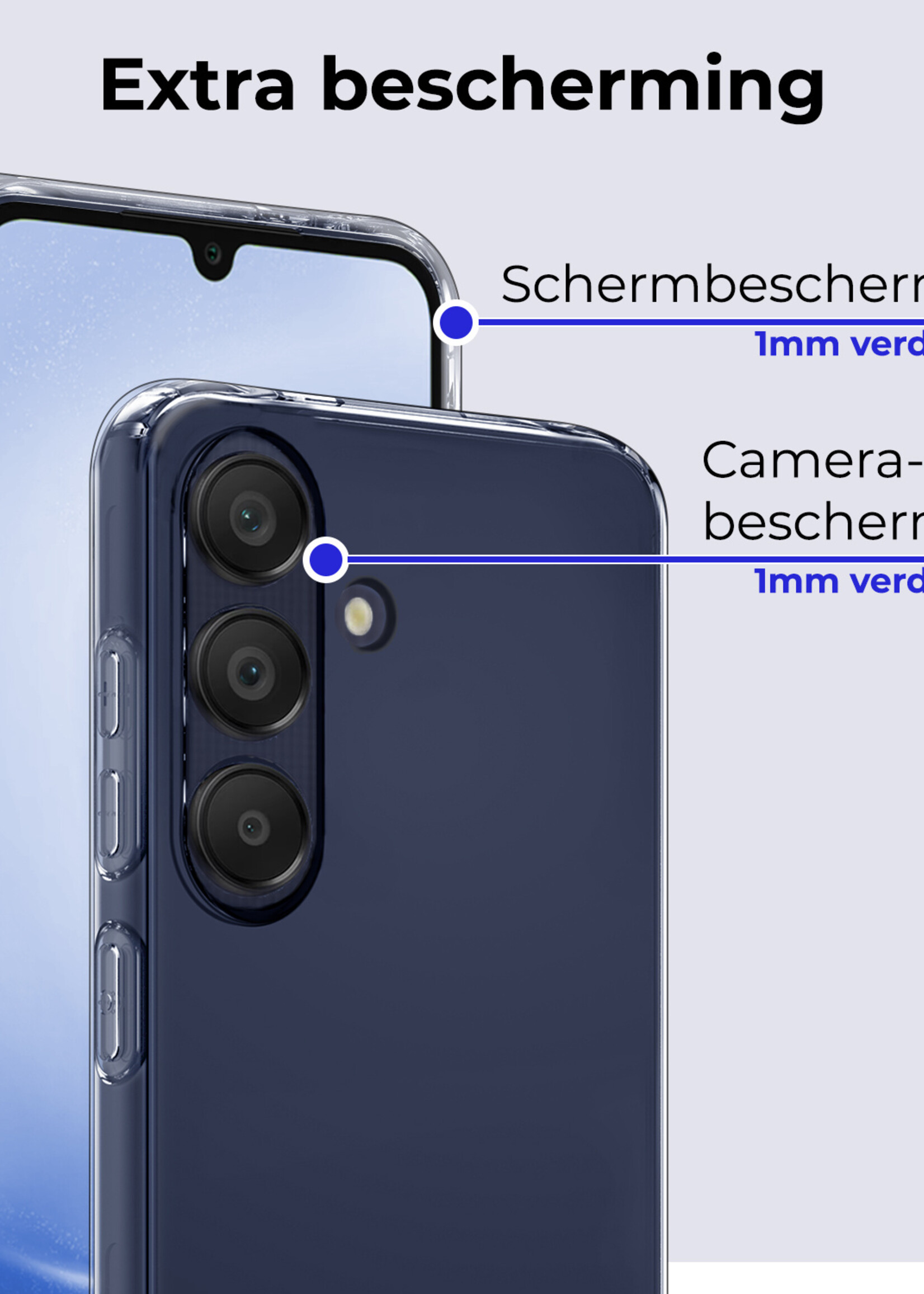BTH Hoesje Geschikt voor Samsung A25 Hoesje Siliconen Case Hoes - Hoes Geschikt voor Samsung Galaxy A25 Hoes Cover Case - Transparant
