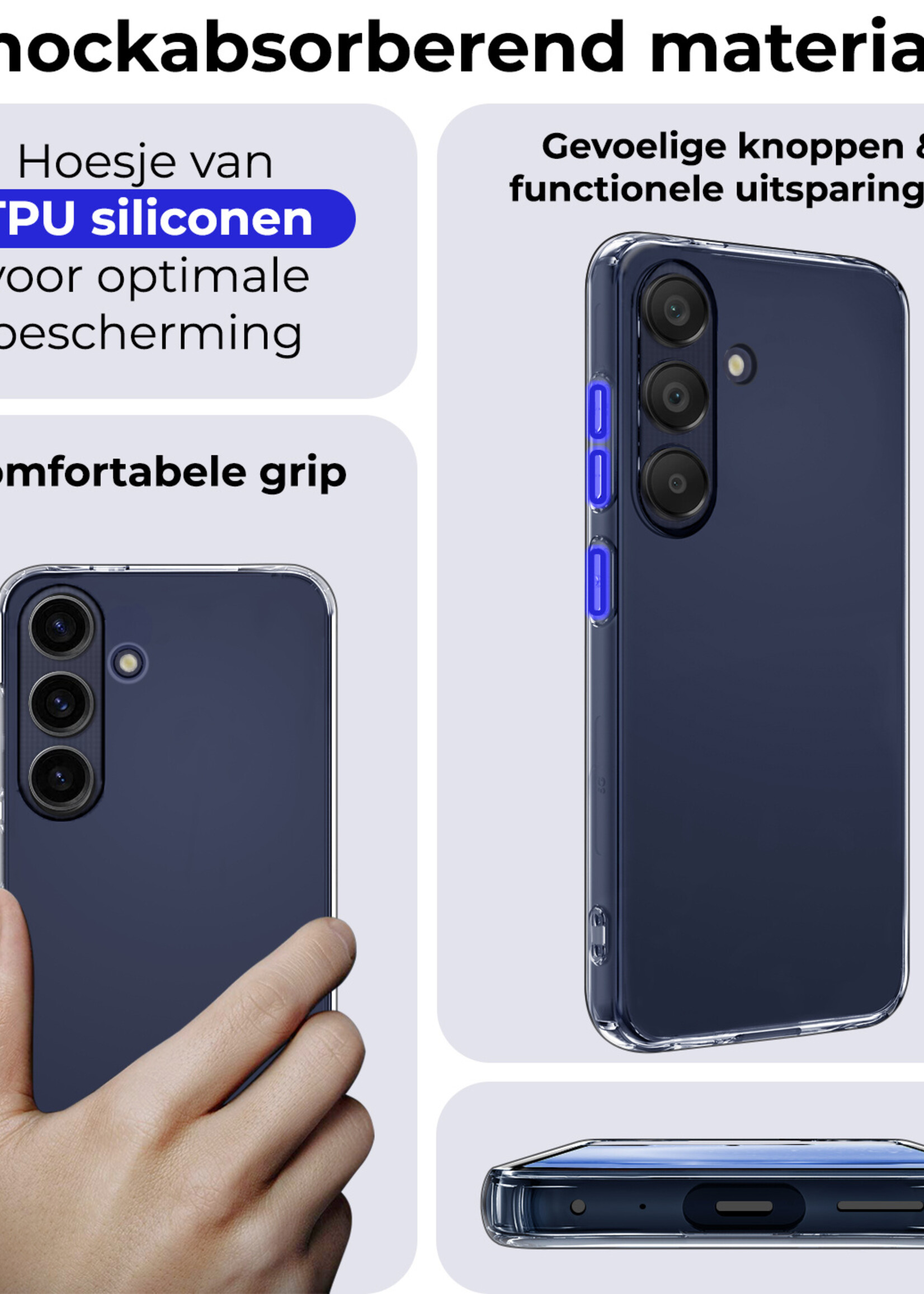 BTH Hoesje Geschikt voor Samsung A25 Hoesje Siliconen Case Hoes - Hoes Geschikt voor Samsung Galaxy A25 Hoes Cover Case - Transparant