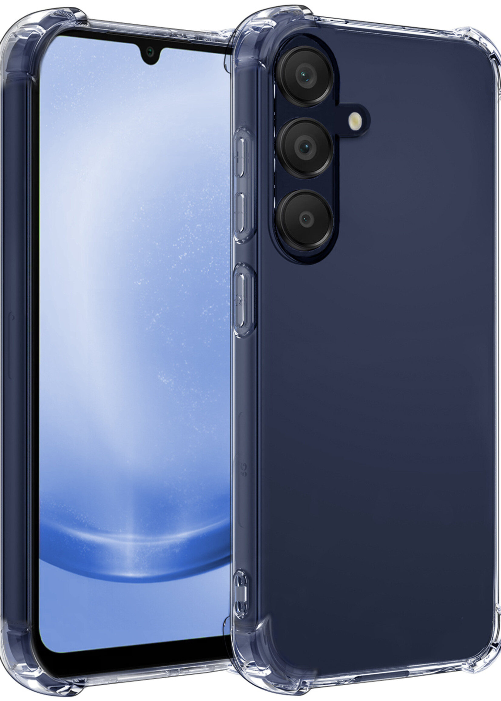 BTH Hoesje Geschikt voor Samsung A25 Hoesje Siliconen Shock Proof Case Hoes - Hoes Geschikt voor Samsung Galaxy A25 Hoes Cover Case Shockproof - Transparant