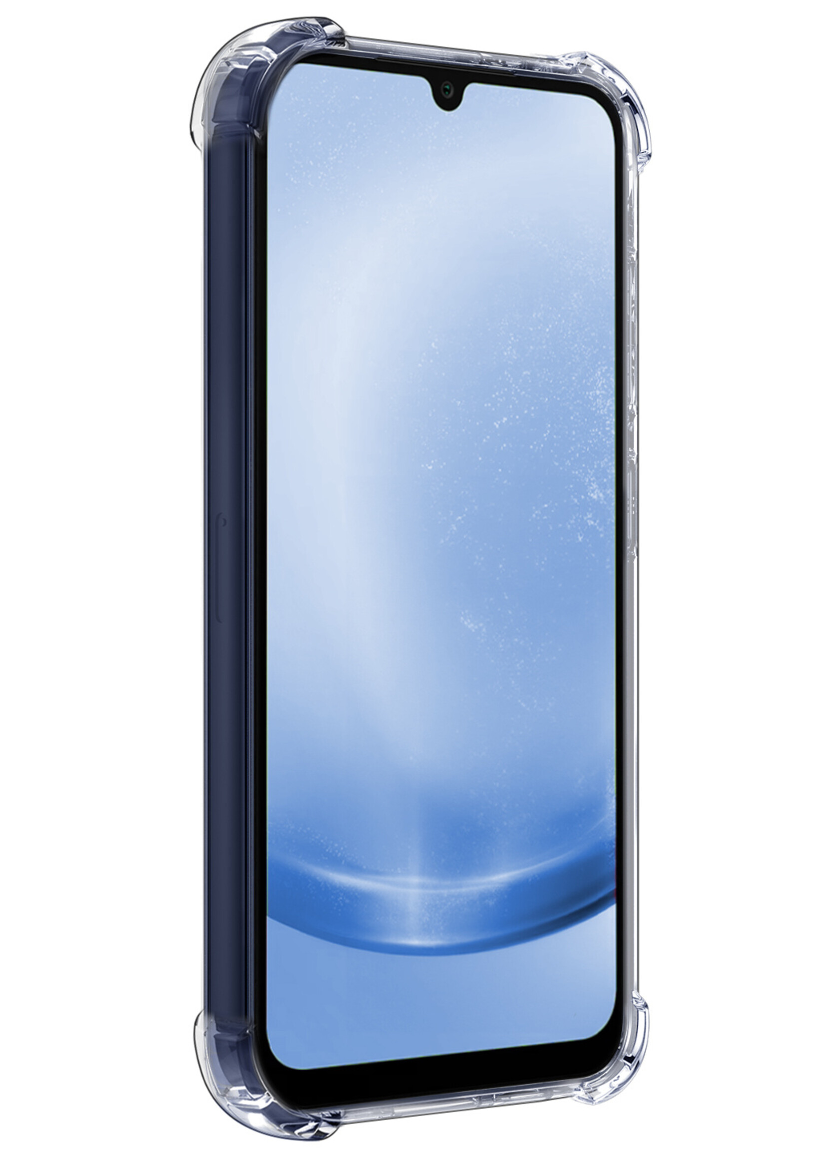 BTH Hoesje Geschikt voor Samsung A25 Hoesje Siliconen Shock Proof Case Hoes Met Screenprotector - Hoes Geschikt voor Samsung Galaxy A25 Hoes Cover Case Shockproof - Transparant