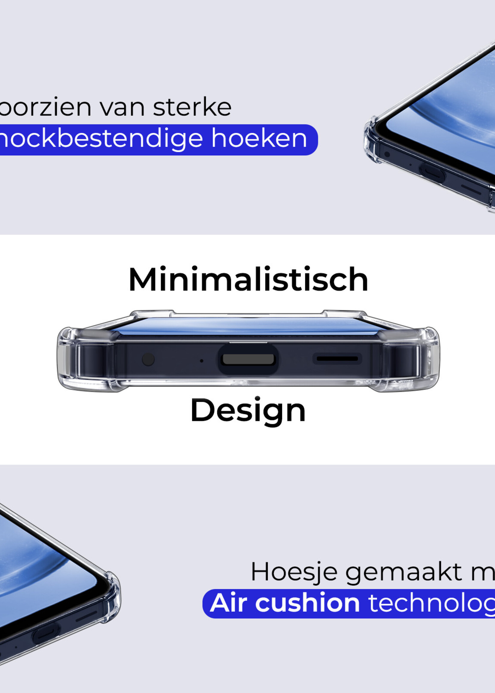 BTH Hoesje Geschikt voor Samsung A25 Hoesje Met Pasjeshouder Siliconen Case Met Kaarthouder - Hoes Geschikt voor Samsung Galaxy A25 Hoesje Shock Proof Case - Transparant - 2 PACK